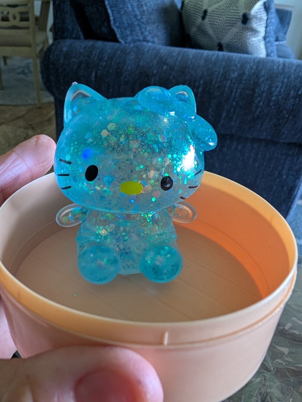 Hello Kitty Blue Glitter Squishy Collectible